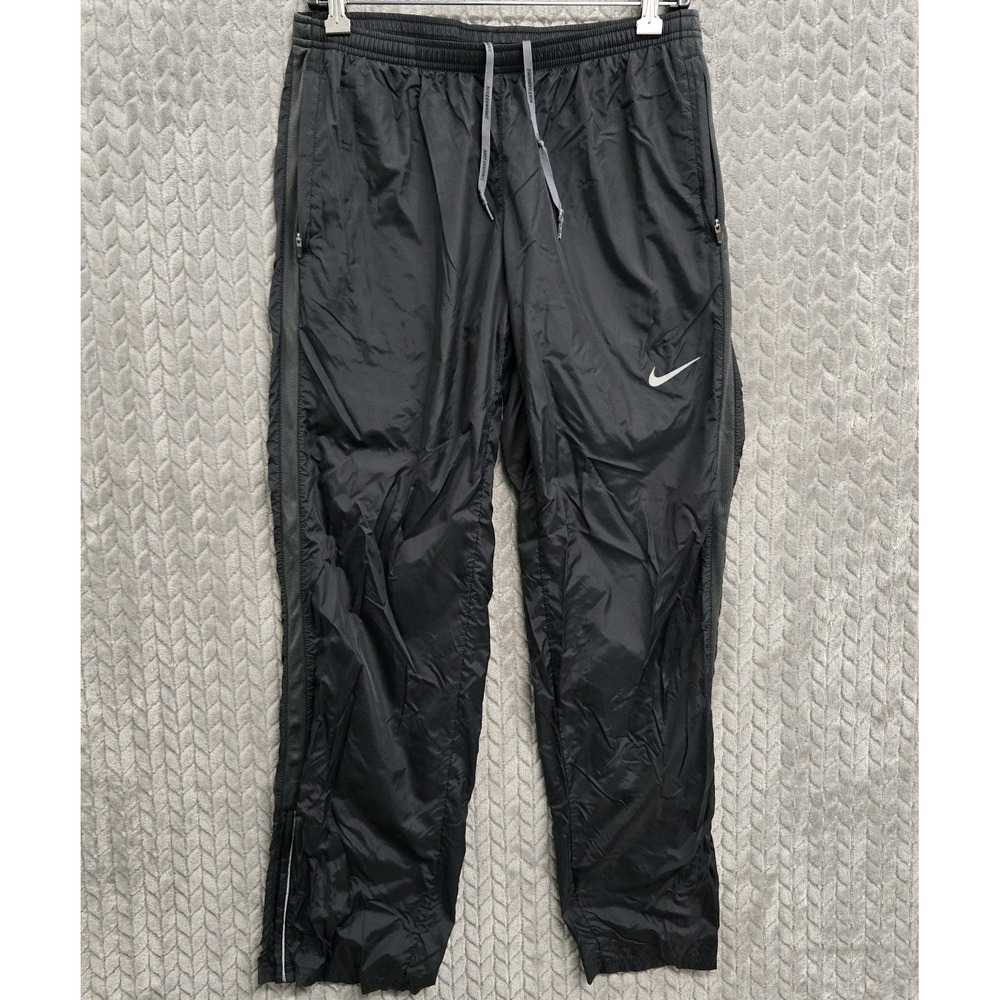 Nike Pants Womens Medium Zoom Running Nylon Zip Pockets Lightweight Black 521457